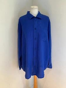 Desmond & Dempsey long shirt Large L VGC blue lounge oversize blouse cover up - Picture 1 of 13