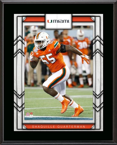 Shaq Quarterman Miami Hurricanes 10.5" x 13" Player Plaque Cover