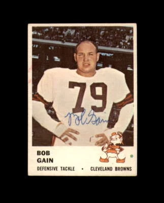Bob Gain Signed 1961 Fleer Cleveland Browns Autograph - Image 1 of 2