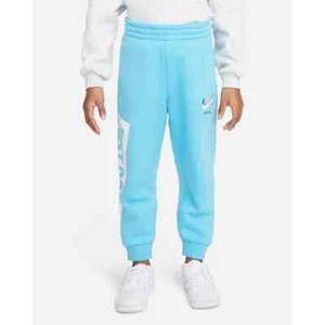 NWT NIKE Graphic Boys Fleece Joggers Size 5-6 Little Kid BALTIC BLUE - Picture 1 of 6