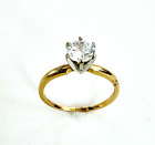 14K Plumb Gold Ring 1 Carat Solitaire Cubic Zirconia Stone 2.4 grams size 8.5