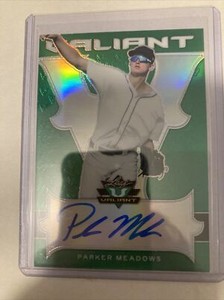 PARKER MEADOWS 2018 Leaf Valiant Baseball GREEN HOLO AUTO /99 BA-PM1 Tigers