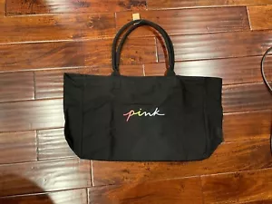 Bolso de Mano Victorias Secret ROSA Weekender Negro Grande 16 X 22 Nuevo - Imagen 1 de 2