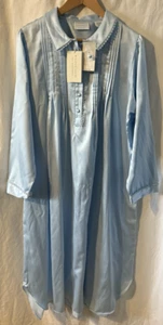 NWT Petites Cabernet Sleepwear Gown Long Brushed Inside Satin Baby Blue Size LP - Picture 1 of 4