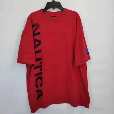 Camiseta de manga corta Nautica 100 % algodón con logotipo lateral de gran tamaño cuello redondo talla XL para hombre Foto 1 de 4