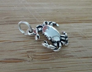Sterling Silver 3D 15x12mm One Eyed Cancer the Crab Sign of Zodiac Charm - Picture 1 of 2
