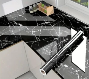 Carta da Parati adesiva Impermeabile del Vinile del PVC 60cmx3mt effetto marmo - Foto 1 di 5