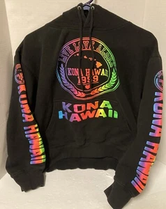 Kona Hawaii Neon Black Hoodie Kids Size L - Picture 1 of 7