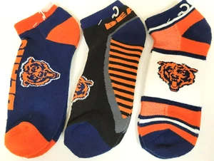 Calcetines de corte bajo NFL Chicago Bears, nuevos (paquete de 3 pares) - Imagen 1 de 1