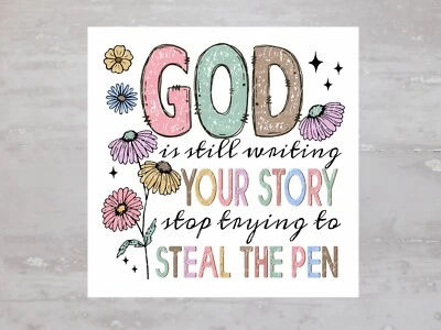 Bloque de edredón de costura artesanal panel de tela de fe Dios todavía está escribiendo tu historia A268 Foto 1 de 4