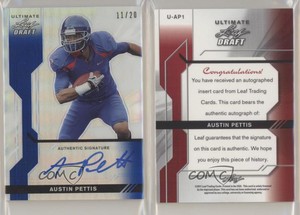 2011 Leaf Ultimate Draft Blue Metal Prismatic /20 Austin Pettis Rookie Auto RC