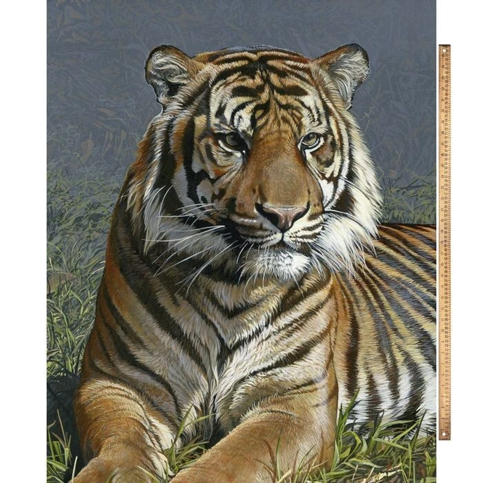 35.5" X 44" Panel Tiger Panel Wildcat Wildlife Jungle Animals Fabric D471.54 - Image 1 of 1