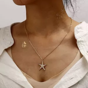 Fashion Boho Woman's Shell Beach Pendant Necklace Choker Gold Jewelry Gift - Picture 1 of 6