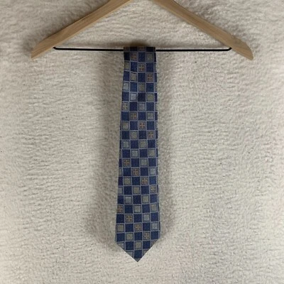 Corbata de cuello Paul Fredrick para hombre azul a cuadros Italia seda formal clásica Oxford 9589 Foto 1 de 4