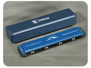 Blue Custom Name 24 Holes Tremolo Harmonica Key of C Beginner Set with Case - Picture 1 of 9