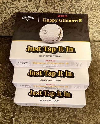 Pelotas de golf Callaway Chrome Tour Happy Gilmore 2 Just Tap It In 3 DZN (36 pelotas) Foto 1 de 4