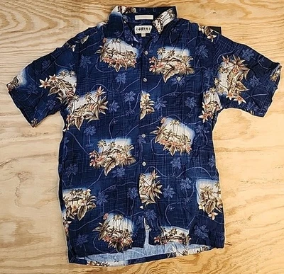 Campia Moda Island Aloha Graphics Rayon Short Sleeve Shirt Mens Medium - Image 1 of 4