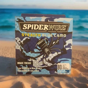 Spiderwire Stealth Blue Camo 80 # Test 500 Yards Blends naturally in blue Water - Picture 1 of 2