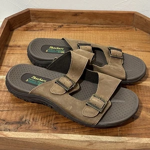 Skechers Sandalen Damen 9 Reggae Jammin braun Leder Schnalle Outdoor Slipper - Bild 1 von 6