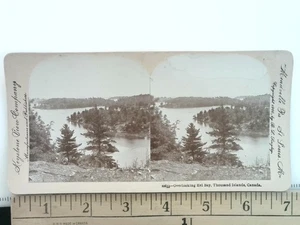 Affacciato Baia delle Anguille Mille Isole Canada Stereoview Keystone n. 10633 c1900 - Foto 1 di 2