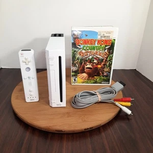 Paquete de consola Nintendo Wii Donkey Kong Country Returns Wiimote cable AV RVL 001 - Imagen 1 de 15