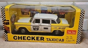 Taxi Sun Star Checker 1981 Atlanta Checker Cab 1:18 amarillo blanco - Imagen 1 de 4