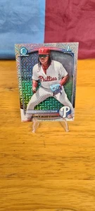 Bowman 2025 Chrome Philadelphia Phillies Aroon Escobar 1st Bowman Mojo Refractor - Picture 1 of 4