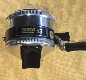 Vintage Original Zebco 33 Reel USA Single Rivet Steel Excellent Operation NICE - Picture 1 of 7