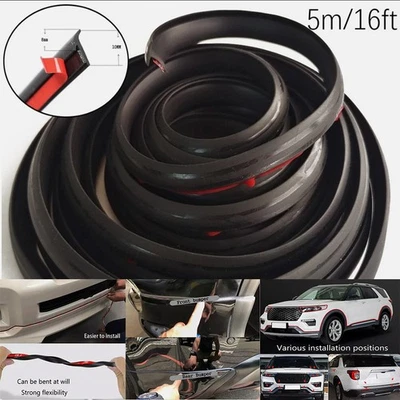 16FT/5M Car Rubber Sealing Strip Hood Trunk Edge Waterproof Trim Strip Universal - Image 1 of 4
