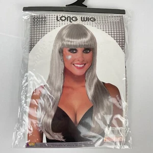 Forum Brand Long Wig Gray White Black Metallic Costume Theater New - Picture 1 of 4