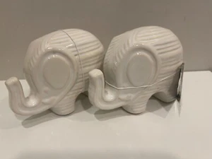 NWT Ceramic ivory Elephant MCM Style Figurine Statue 6.5"x5" - Picture 1 of 2