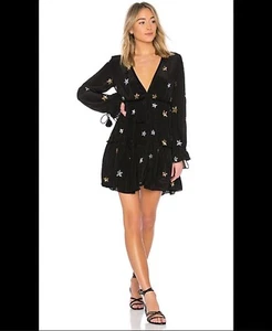 Neu ohne Etikett. Revolve Rococo Sand Astral Minikleid, schwarz Pailletten Sterne Gr. Medium - Bild 1 von 13