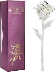 Love Forever Long Stem 24K Gold Foil Trim Red Rose Flower, Best Valentine'S Day, - Picture 1 of 12