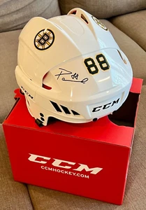 David Pastrnak Signed Autograph Full Size Hockey Helmet Boston Bruins NHL Czech - Picture 1 of 6