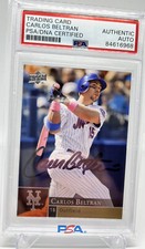 Carlos Beltran Signed 2009 Upper Deck Card #247 New York Mets PSA DNA COA  RARE