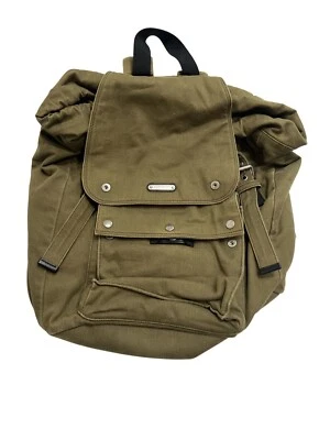 Mochila de lona lavada Saint Laurent Noe en verde militar Foto 1 de 4