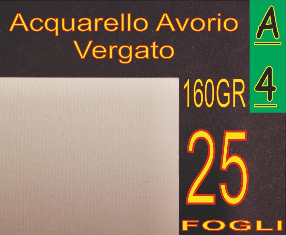 25 FOGLI CARTA VERGATA RILIEVO RUSTIC AVORIO X STAMPANTI LASER-INKJET A4