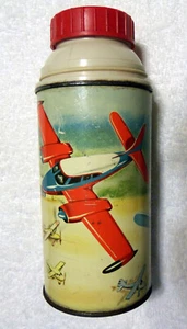 Vintage 1960 Home Town Airport Airplane Thermos - Picture 1 of 6