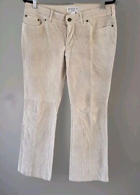 Vintage 90s BB Dakota Beige Suede Leather Pants Boho Y2K Straight Leg 9/10 L/XL - Image 1 of 4