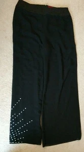 JS Collection Black Flowing Dress Pants with Rhinestones Size 4 - Picture 1 of 4
