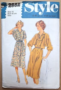 Style Pattern 2662 Vintage Misses "Over-the-head" Dress Scarf Size 14 Uncut - Picture 1 of 3