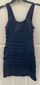 Morgan & Co. Black Satin Ruffled Dress Women's/Juniors Size S Back Zipper - Picture 1 of 4