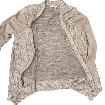 LOGO POR LORI GOLDSTEIN CARDIGÃ DE MALHA CAMURÇA ARTIFICIAL TAMANHO XL Lagenlook camada grunge - Imagem 1 de 4