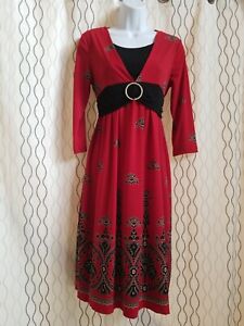Speechless Womens Red Black Floral Print Dress Size 14.5