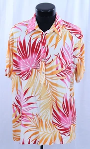 Camisa De Colección Go Barefoot Hawaiana Botón 2XL Hecha en EE. UU. Hawaii 1/4 Plumón Rayón Vibrante - Imagen 1 de 15