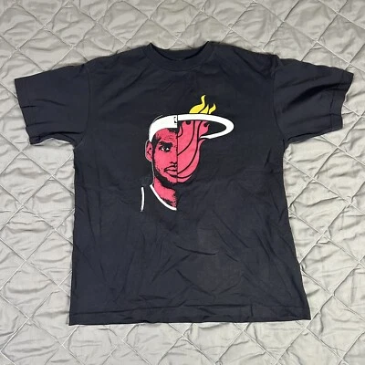 Majestic Miami Heat Shirt Boys Extra Large Black LeBron James Florida NBA Hoops - Image 1 of 4