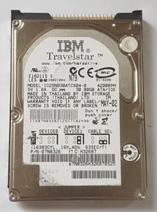 30 GB IDE IBM Travelstar IC25N030ATCS04-0 P-ATA 4200RPM 8MB 2.5" Hard Drive - Picture 1 of 1