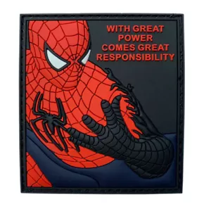 Great Power Comes Great Responsibility Spider Man Patch (3D-PVC Rubber 3.0 inch) - Picture 1 of 1