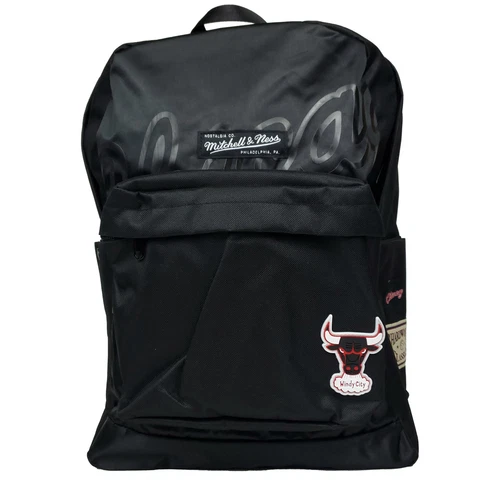 Chicago Bulls Mitchell & Ness NBA Backpack 3D Logo Black 2 Zipper Pockets NWT Cover