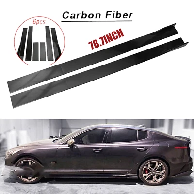 Side Skirt Extension Lip Body Kits Carbon Fiber Painted for Toyota Corolla SE X Foto 1 de 4